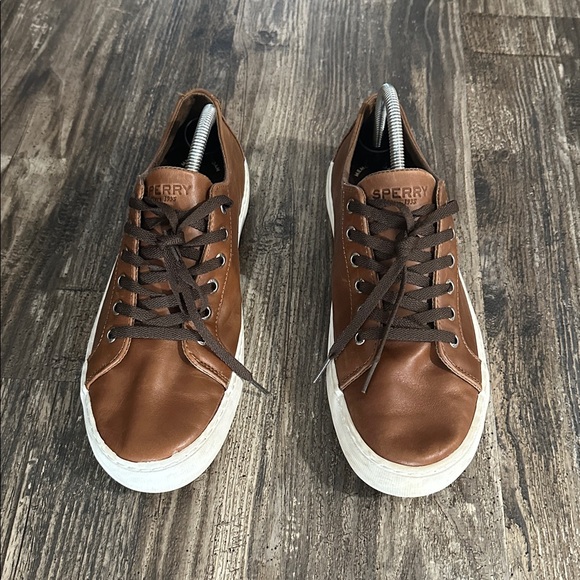 Sperry Men's Brown Leather Sneakers size 9.5m - Picture 2 of 12